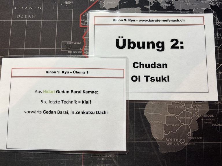 Beispiel Einzel-Übung Kihon, Vorder- und Rückseite